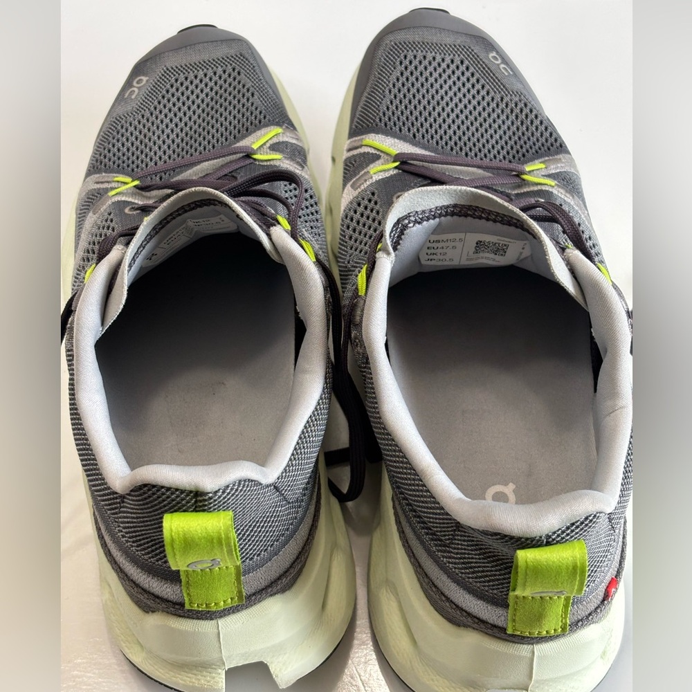 On Cloudsurfer Trail Running Sneakers Men's Size 12.5 Iron/Lima Athletic Shoes - Picture 14 of 16